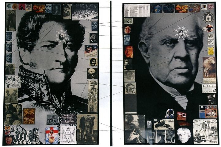Obra de Eduardo Molinari: Civilización o barbarie, 2000. Foto intervenida.