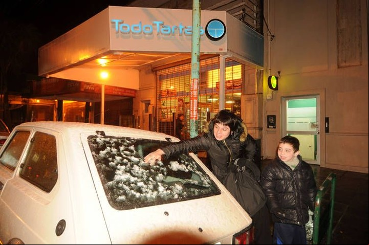 La nevada en Mar del Plata en 2014. Foto Fabián Gastiarena archivo