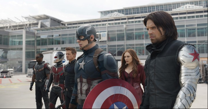 En "Capitán América: Civil War", el personaje del título aparece junto a Falcon, Wanda y el soldado del invierno, entre otros. FOTO MARVEL/DISNEY
