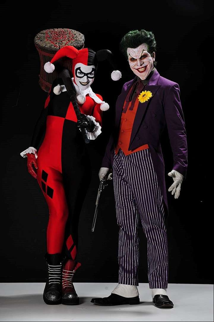 Alter egos. Harley Quinn Y The Jocker, en las pieles de Anne y Alejandro. Todavía trabajan para perfeccionar sus movimientos y voces.