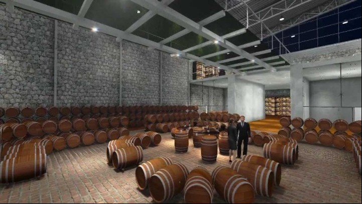 Barricas en la Cooperativa La Riojana, en la Ruta del Vino Torrontés.