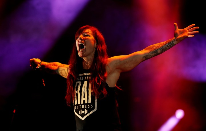 Walls of Jericho, el domingo durante su show en Rock al Parque. EFE/LEONARDO MUÑOZ