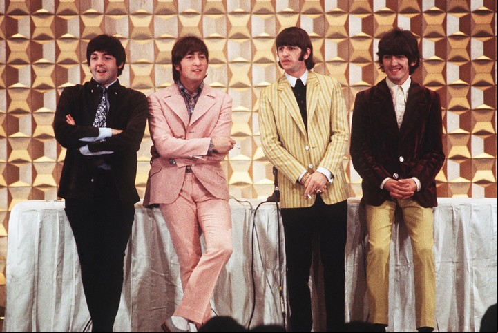 Paul, John, Ringo y George, sus majestades Los Beatles, en 1966, en Japón. Foto: AFP
