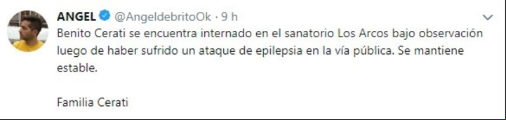 Tweet de Ángel de Brito.