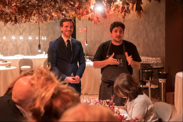Mauro Colagreco junto al Dr. Dotto, en el la presentación de "Cocina de precisión"
