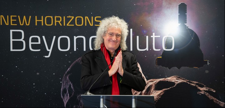 Brian May, en una conferencia en la NASA. (AFP)