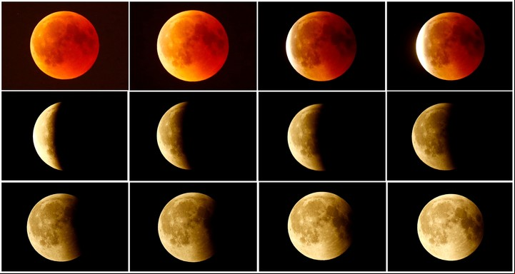 Las etapas de la "Luna de sangre". Foto/Reuters