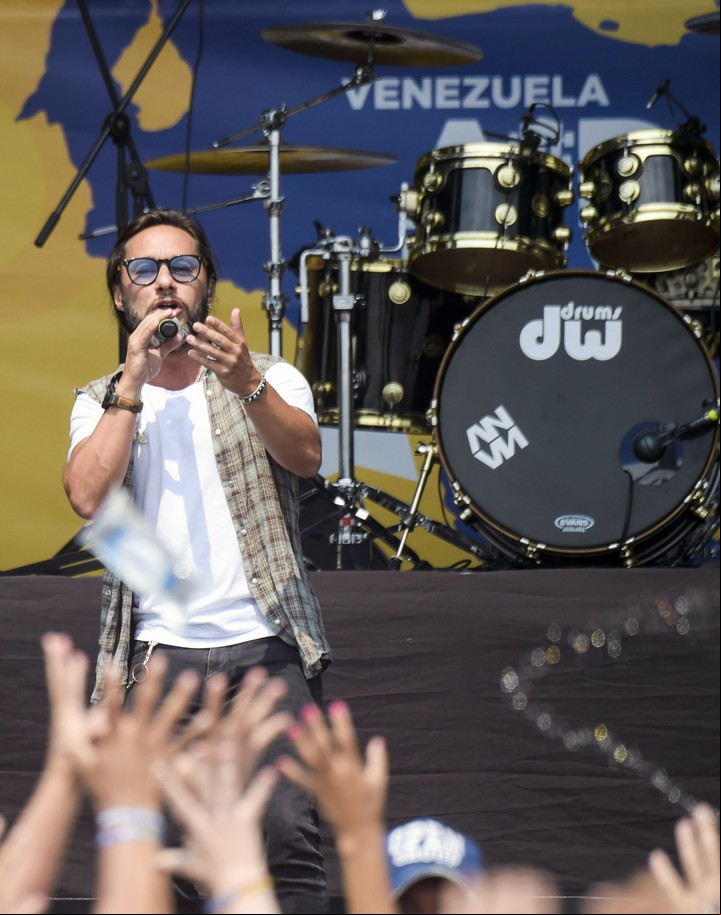 Diego Torres, durante su actuación en el festival "Venezuela Aid Live". Foto: Raúl Arboleda/ AFP