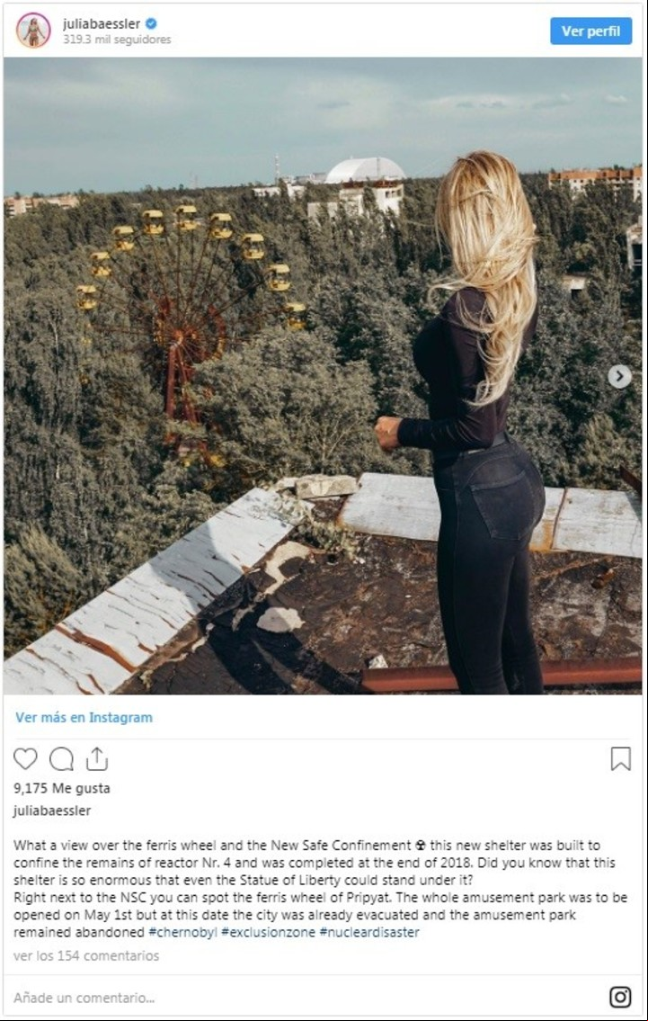 Algunas de las fotos que se tomaron influencers en Chernobyl.