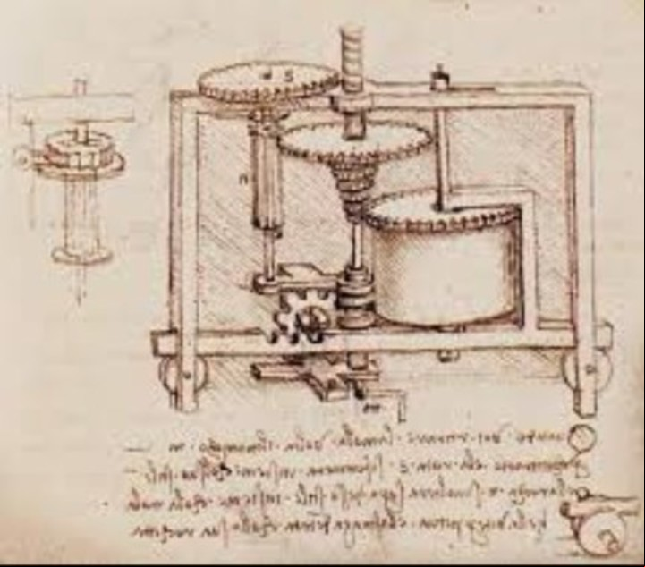 Uno de los diseños de Leonardo que representa lo que hoy sería un electrodoméstico.