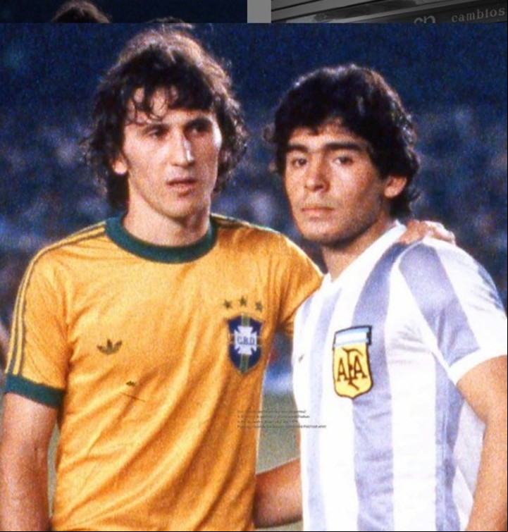 Contemporáneos: Zico y Maradona, el 2 de agostto del 79 en Río de Janeiro.