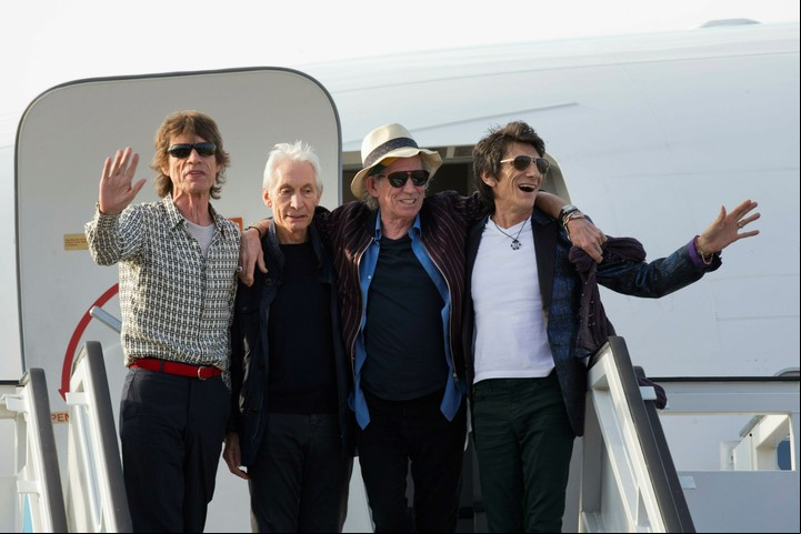 Los cuatro fantásticos. Mick Jagger, Charlie Watts, Keith Richards y Ron Wood, los Rolling Stones. Foto (AP/Ramon Espinosa