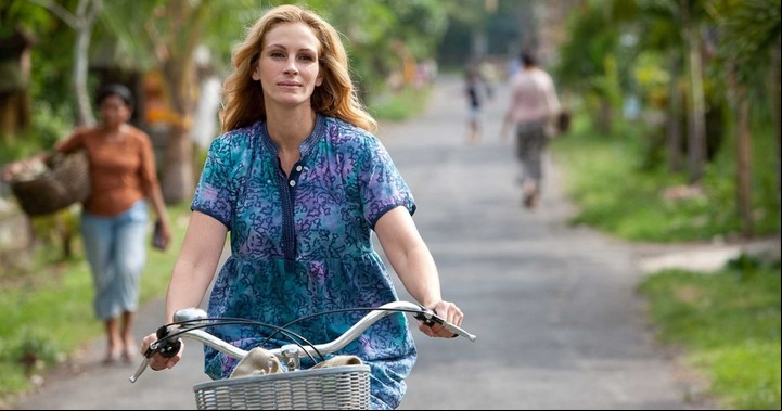 Julia Roberts en Bali durante la película Comer, Rezar, Amar. Foto: AFP