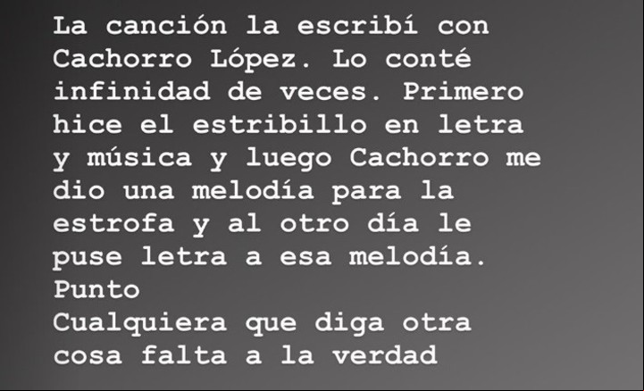 Además, Coti aclaró que la canción la escribió junto a Cachorro López.