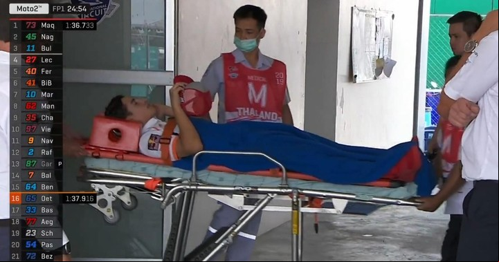 Marc Márquez sufrió la caída en la vuelta 7 del circuito. (Captura TV)