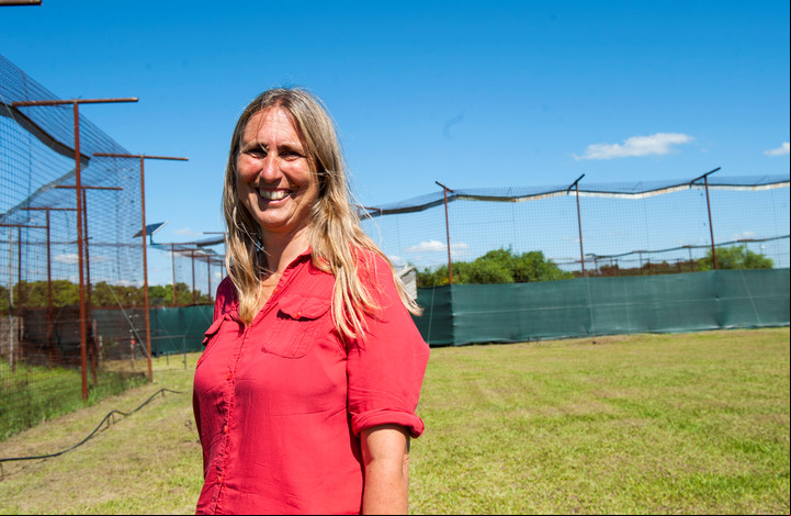 Sofía Heinonen en el Centro Reintroducción Yaguareté CRY en Isla San Alonso, Esteros del Iberá. (Fernando de la Orden / Enviado especial)