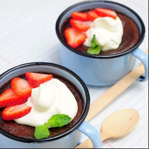 Crema asada de chocolate y frutillas