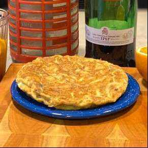 Tortilla con papas de paquete