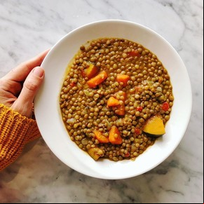 Guiso de lentejas vegano
