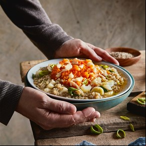 Guiso de quinoa, calabaza y queso