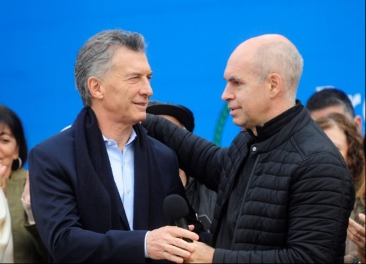Mauricio Macri y Horacio Rodríguez Larreta, durante la campaña de 2019.