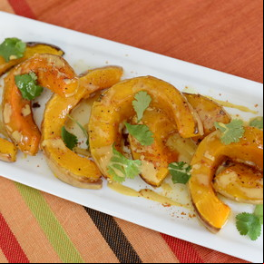 Zapallo asado con cilantro y miel