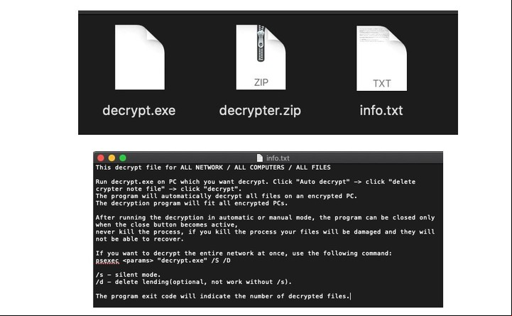Netwalker: una vez que se efectúa el pago, los atacantes envían archivos con instrucciones para recuperar información. Foto: McAffee