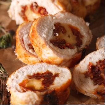 Pechugas rellenas con queso y panceta