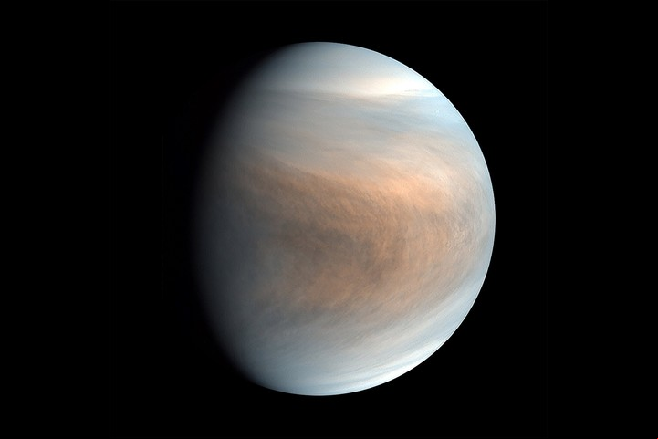 Una vista en falso color de Venus tomada por la sonda japonesa Akatsuki Venus Climate Orbiter en 2018. Foto: Equipo del proyecto PLANET-C / JAXA / NYT