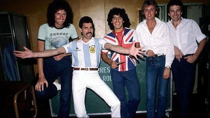El cuarteto se reunió con un joven Diego Maradona en aquella visita de hace 42 años.