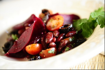 Receta de Ensalada de porotos y remolacha