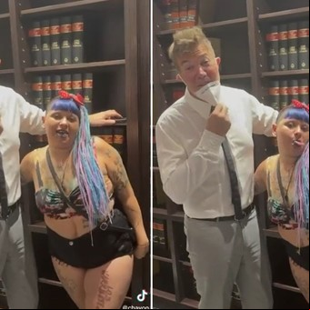 "Para vos, gato", el insólito video viral de Fernando Burlando con la influencer La Chabona