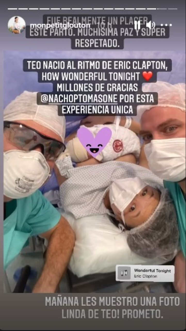 Karina Gao y su posteo en redes apenas nació Teo.