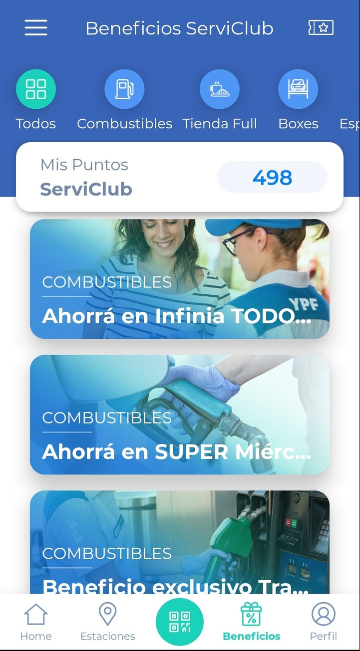 Los principales descuentos en estaciones de YPF hoy sólo están disponibles a través de su app. Imagen Captura