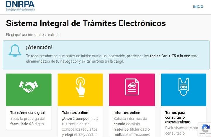 En el sitio de la DNRPA se pueden pedir informes sobre el auto y el vendedor. Imagen: Captura.