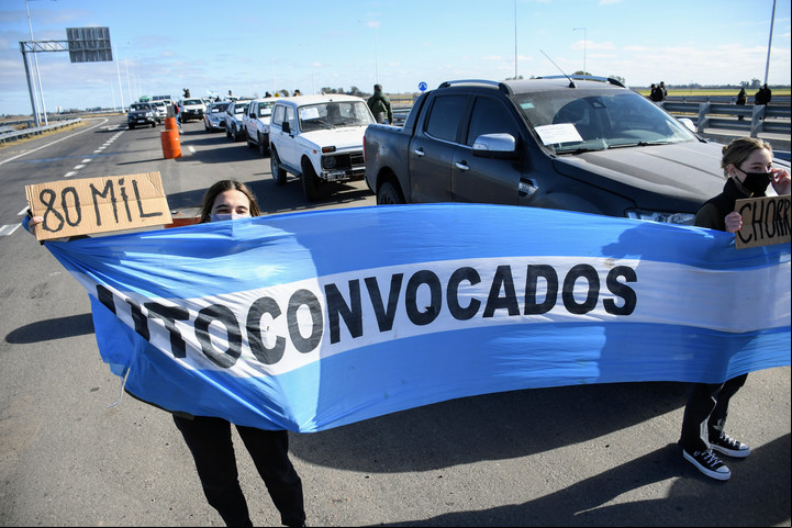 Productores autoconvocados realizaron un caravana en Pergamino
Foto Juan José García.