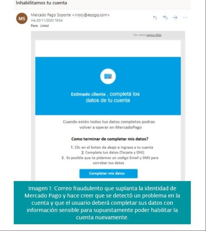 Fraude y engaños a través de mensajes falsos. Foto/ Gentileza Eset