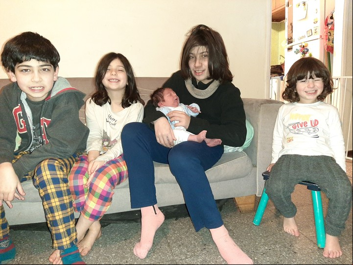 Los cinco hijos de Carla Orsini, médica pediatra. Foto: gentileza.