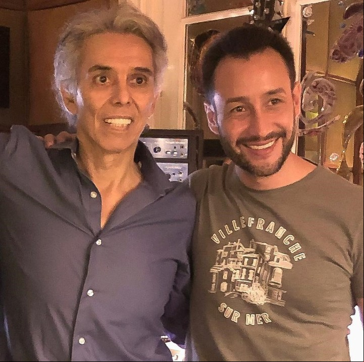 Jairo y Luciano Pereyra. El de Luján pidió no quedar fuera de la "selección" y cantó Caballo loco, el tema preferido de su mamá. Foto Prensa