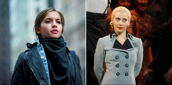 Isabel en "Sweet Girl", y Elena Roger, en "Evita". Fotos Netflix y Archivo Clarín