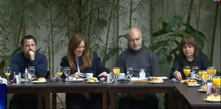 Vidal y Larreta, junto con Tetaz y Bullrich.