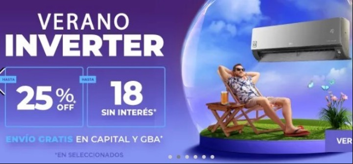 Las ofertas de aires en Frávega. Imagen: Captura.