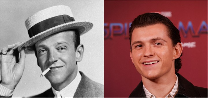 Fred Astaire y Tom Holland. El inglés confirmó que encarnará al gran actor de musicales de los años '30 y '40. Fotos Archivo Clarín