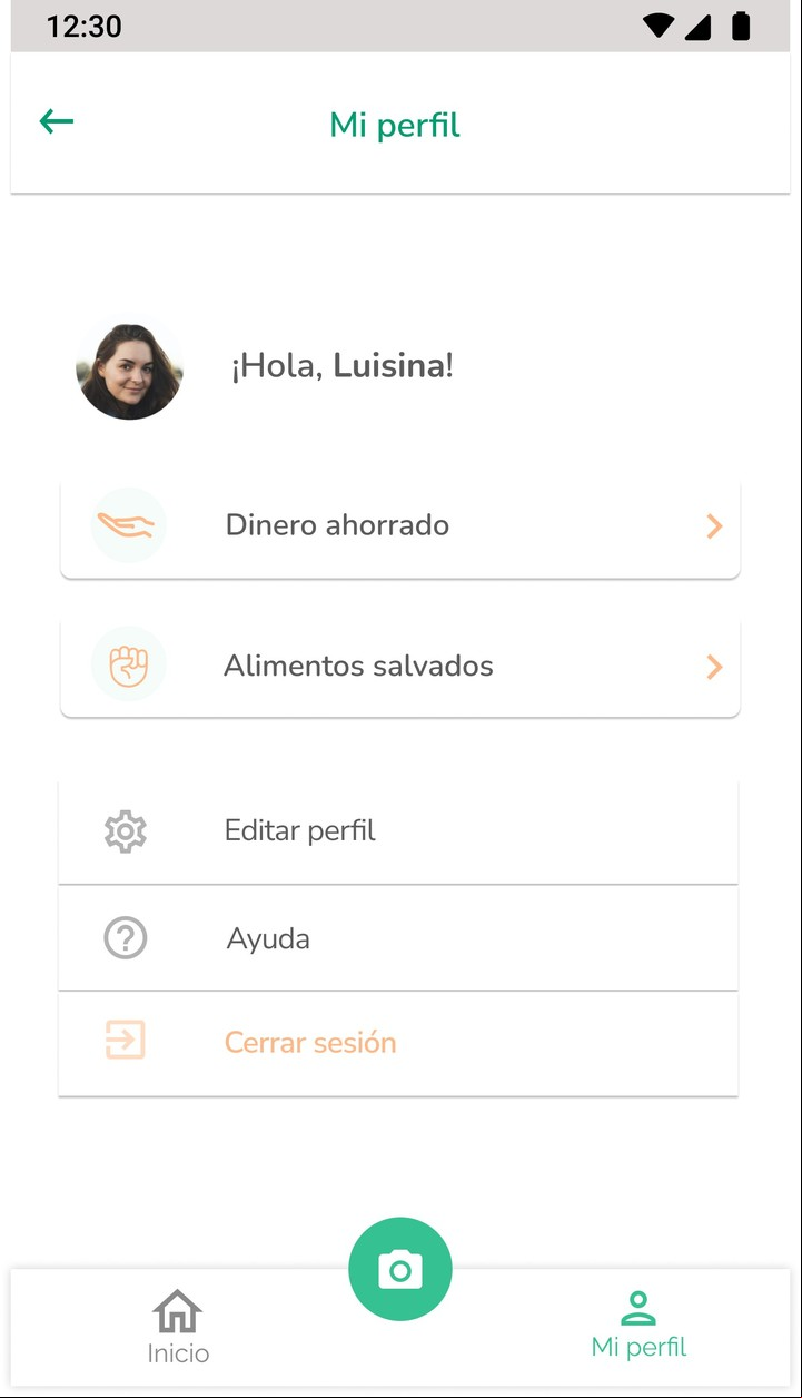 Cada de la app tiene un perfil en el que puede ver sus reintegros y la cantidad de alimentos "rescatados" hasta la fecha. Imagen: Captura.