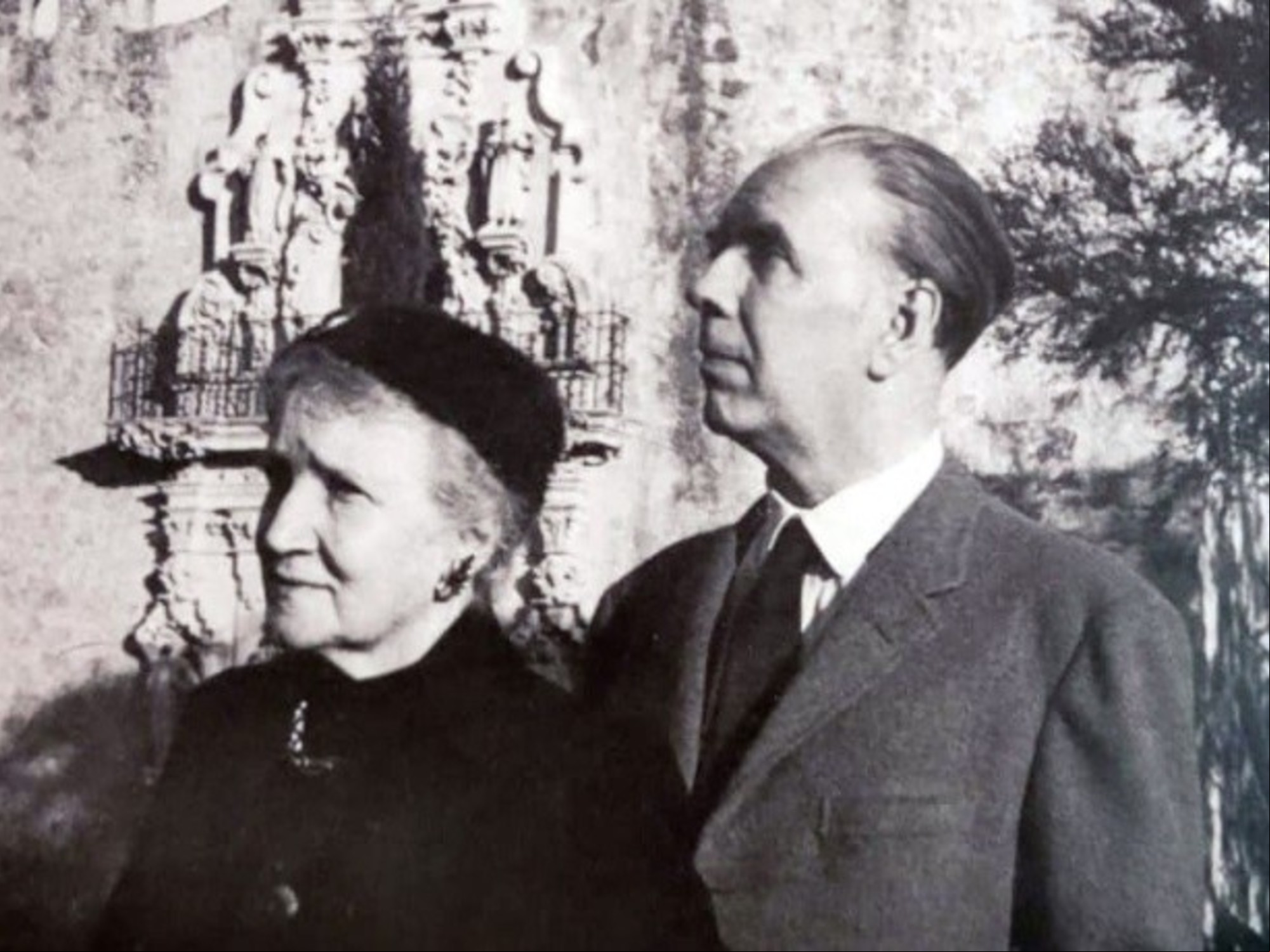 Leonor Acevedo y Jorge Luis Borges.