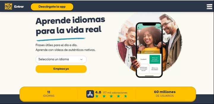 Memrise, una web para aprender idiomas gratis.