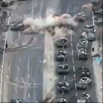 Video: feroz emboscada al convoy ruso de Putin que avanza hacia Kiev