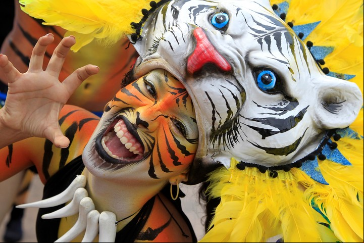 Una participante del Carnaval de Barranquilla en años anteriores. EFE/ Ricardo Maldonado Rozo.