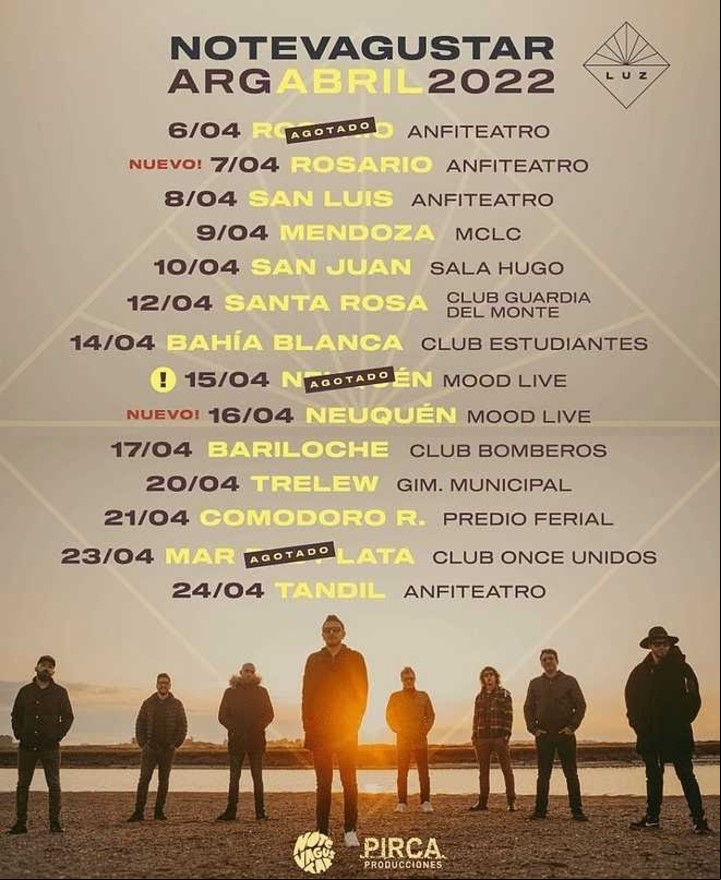 El primer tramo de la gira argentina de No Te Va Gustar.