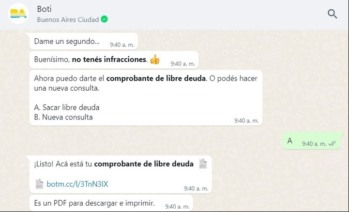 Al tocar el enlace, el libre deuda se baja enseguida a la PC o el celular. Imagen: Captura.
